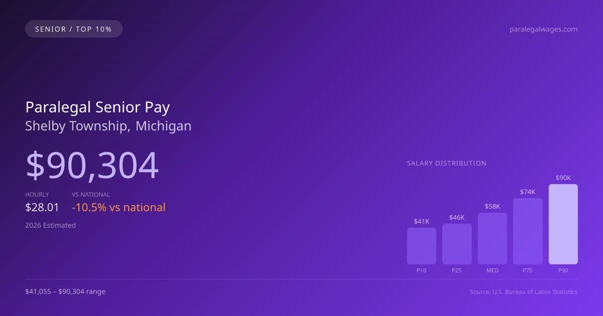 Paralegal Senior Salary in Shelby Township, MI — 2026 est., based on 2025 BLS