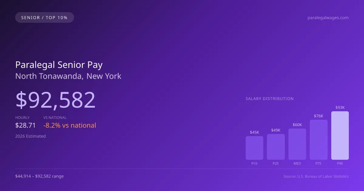 Paralegal Senior Salary in North Tonawanda, NY — 2026 est., based on 2025 BLS