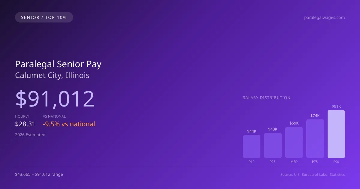 Paralegal Senior Salary in Calumet City, IL — 2026 est., based on 2025 BLS