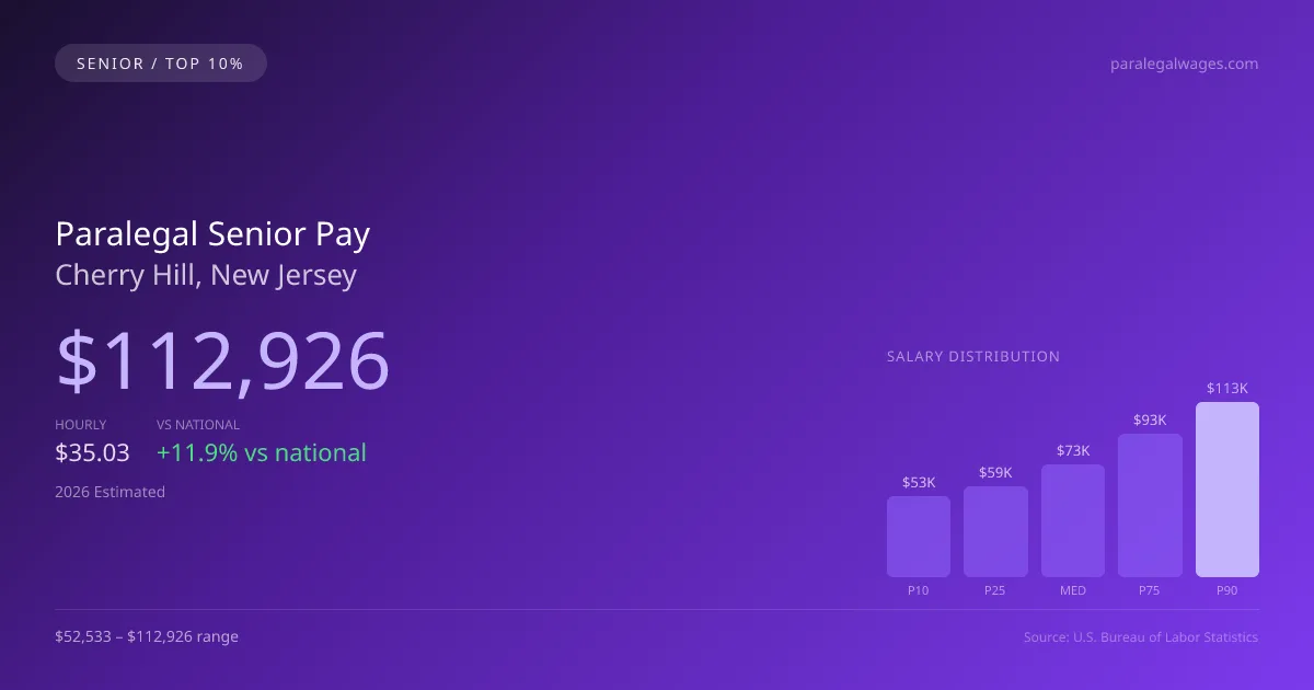 Paralegal Senior Salary in Cherry Hill, NJ — 2026 est., based on 2025 BLS